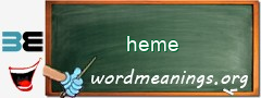 WordMeaning blackboard for heme